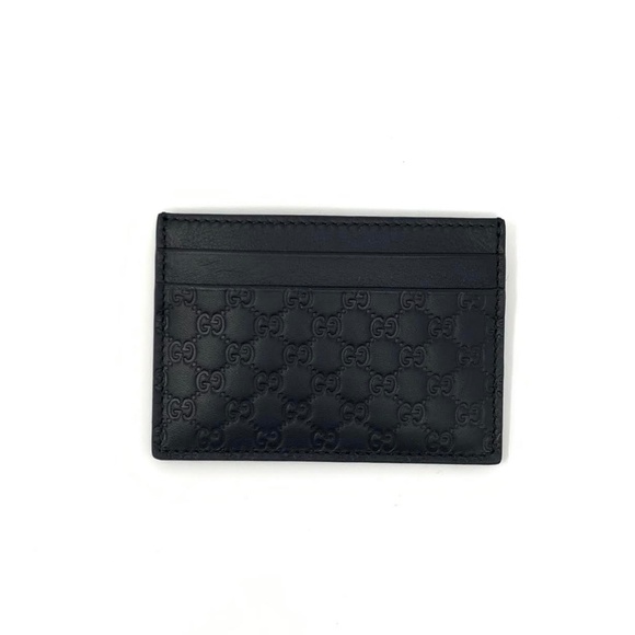 Gucci Black Leather Guccissima Card Holder - Picture 3 of 6